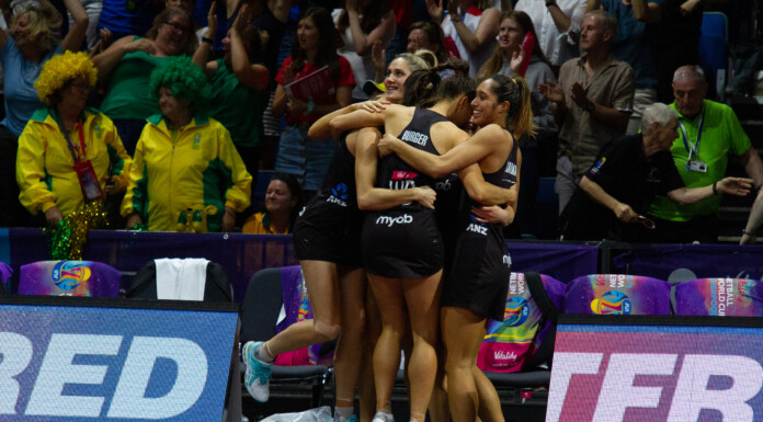 The Silver Ferns celebrate winning the 2019 Netball World Cup. PHOTO/GETTY IMAGES